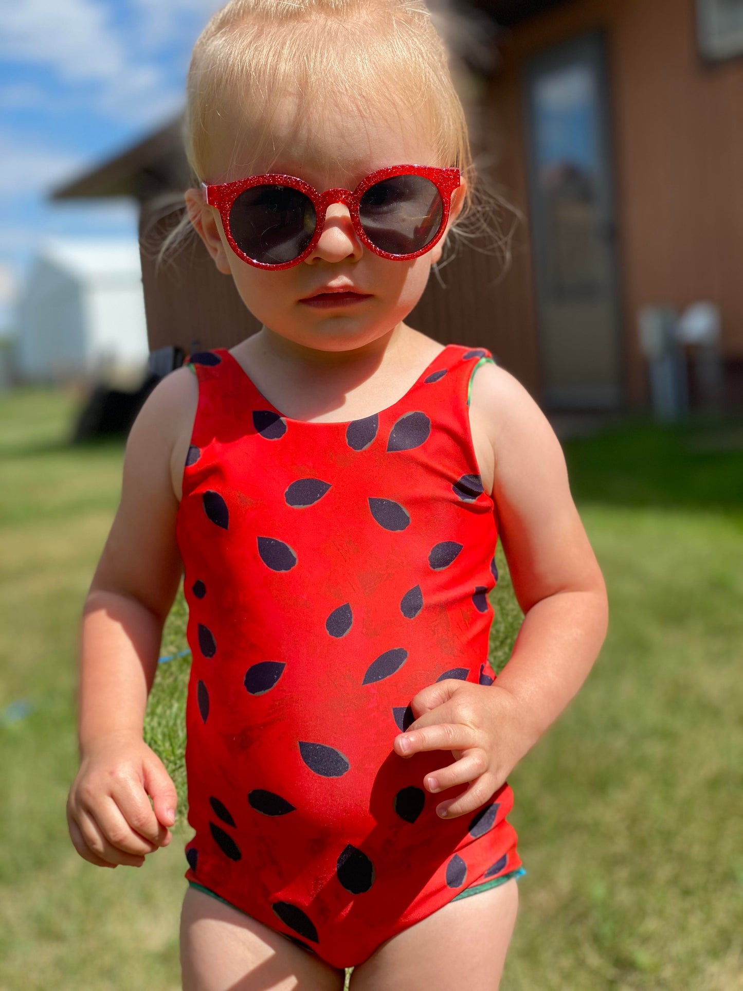 RTS: Watermelon Reversible Swim Suit