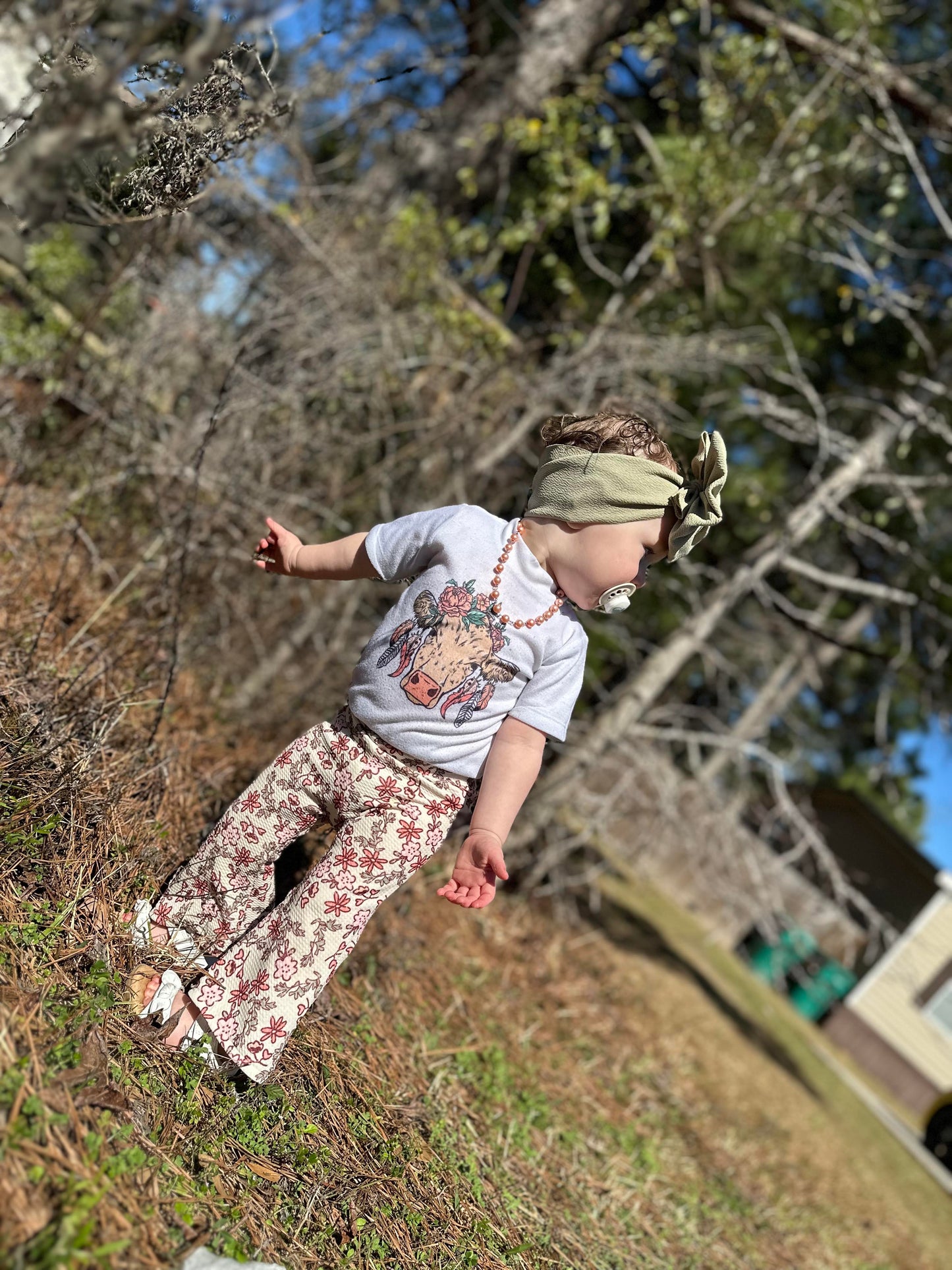 Sage Floral Flares, Made to Order