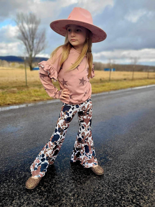 Brown Black Cow Flares, Made to Order