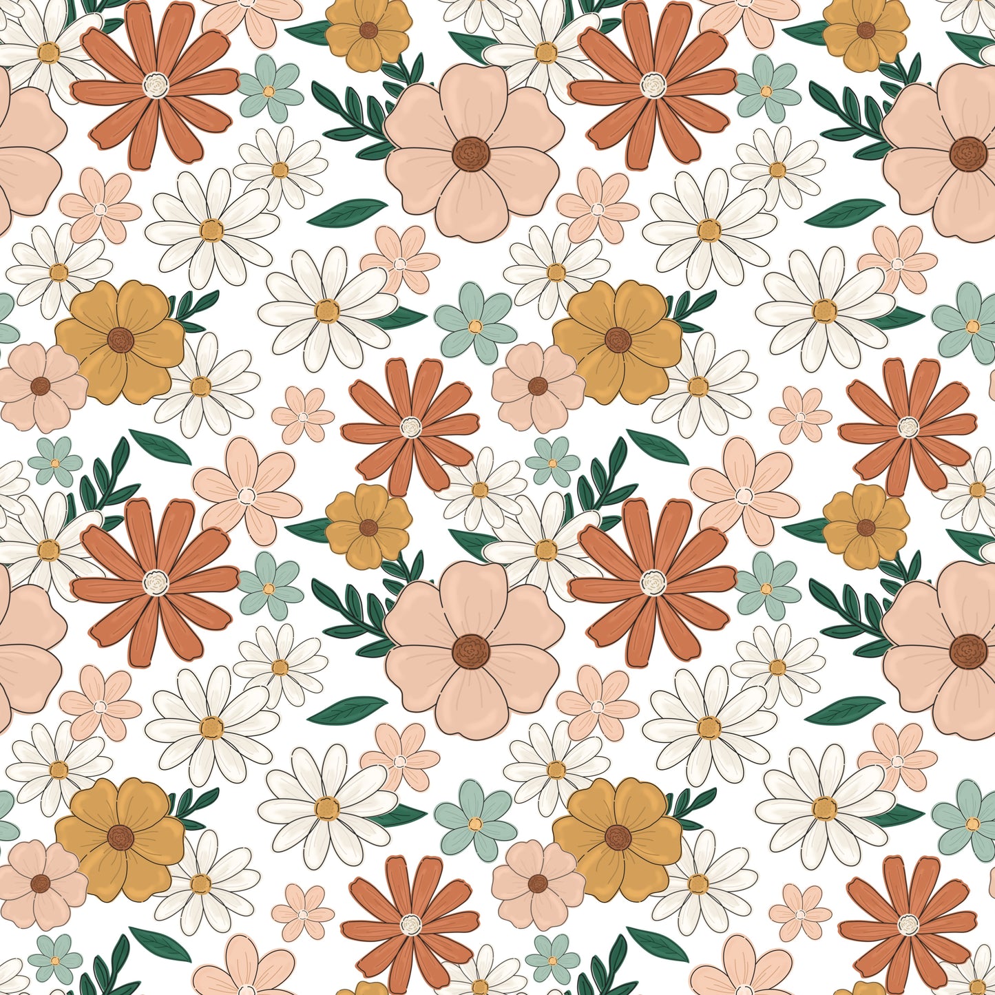 Peach Floral Flares