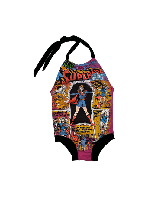 SuperGirl Upcycled Romper