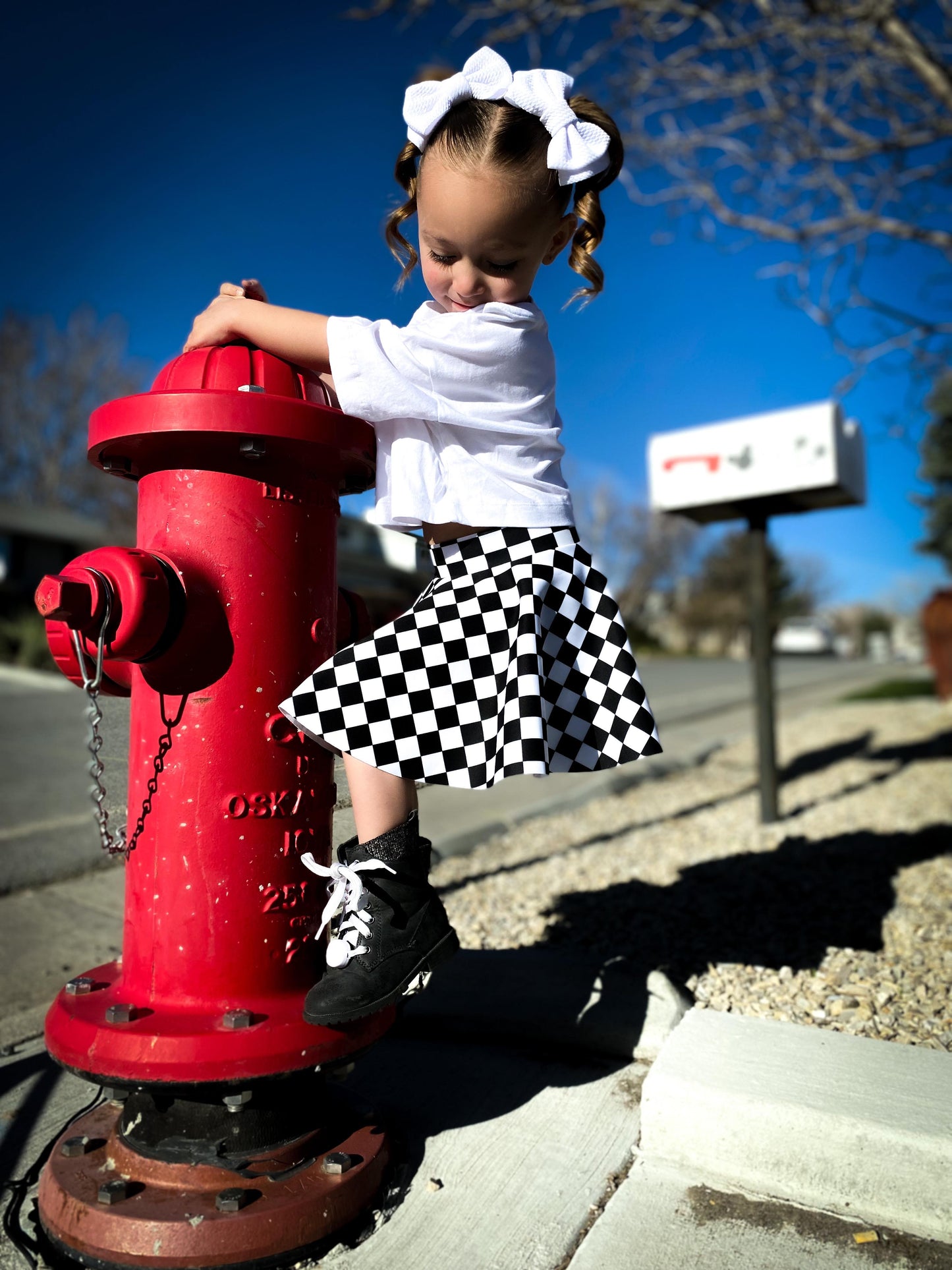 Checkered Skater Skirt