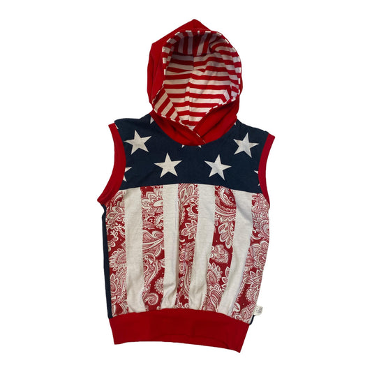 Paisley Flag Upcycled Tank Hoodie