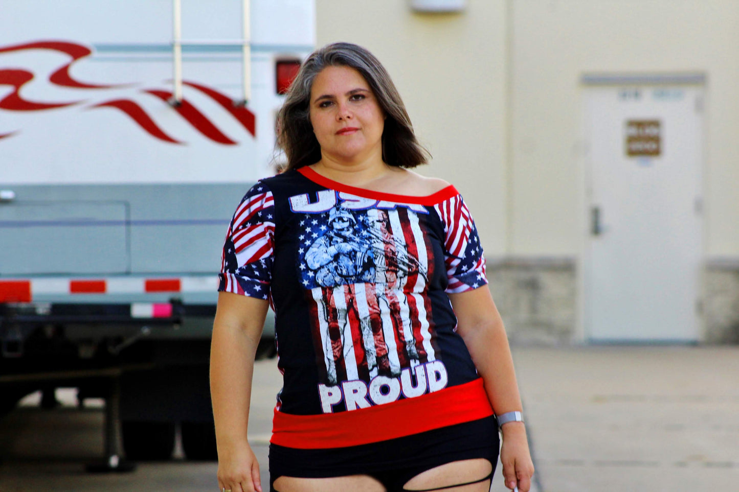 Custom Upcycled Adult Off the Shoulder Top