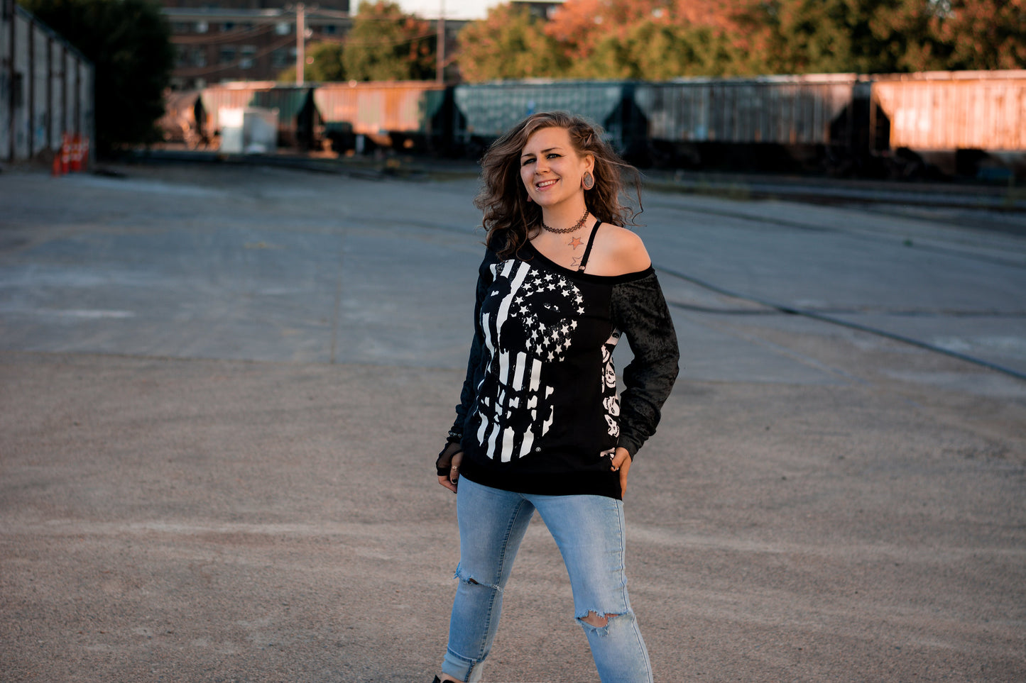 Custom Upcycled Adult Off the Shoulder Top