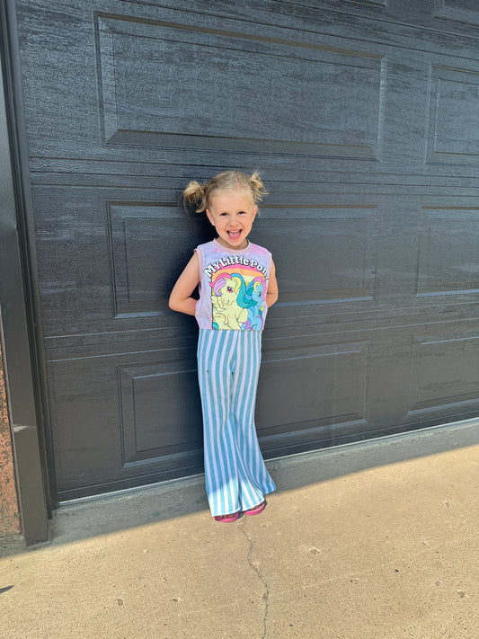 Aqua Striped Flares