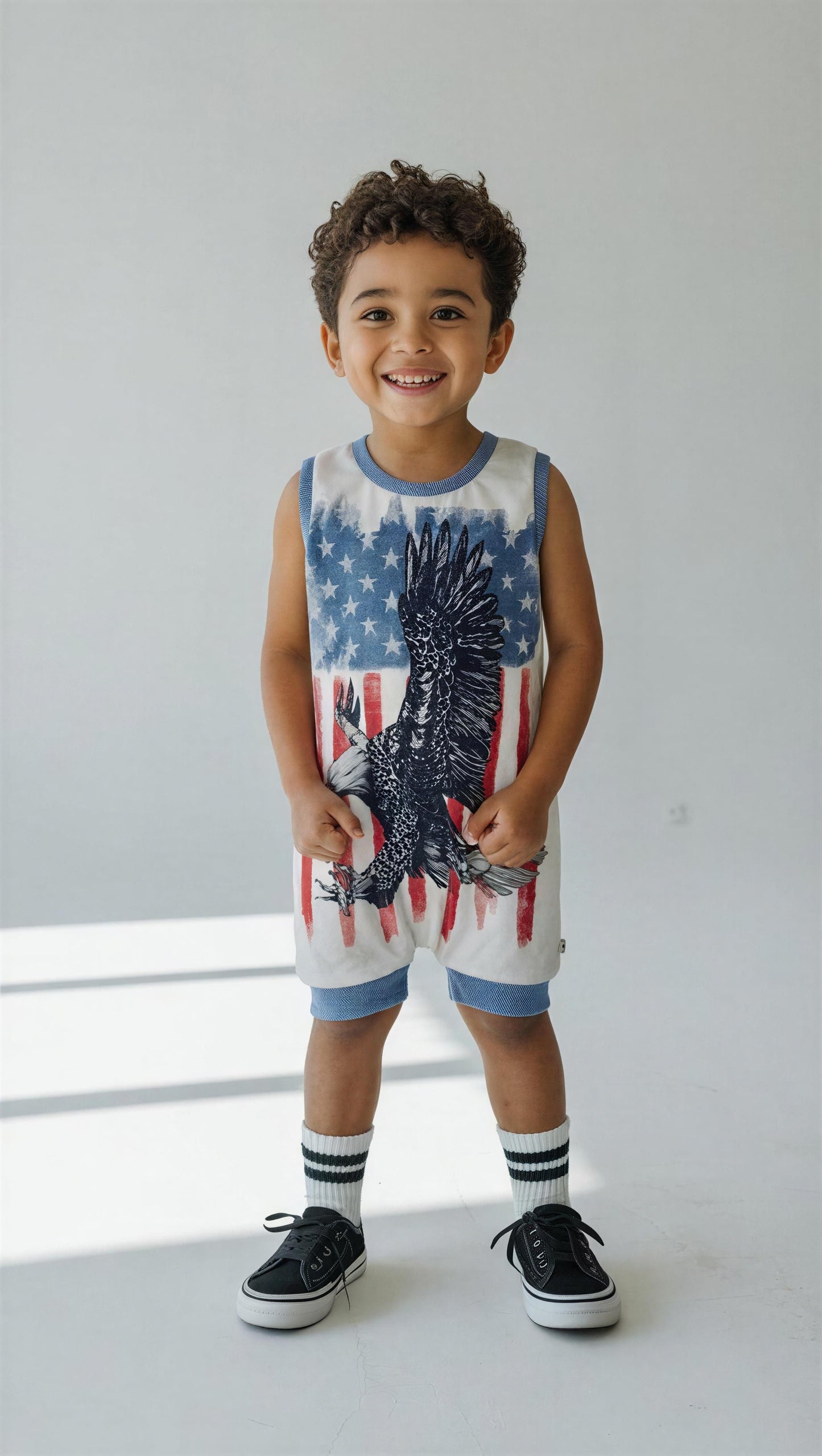 Eagle Upcycled No Snap Shorts Romper